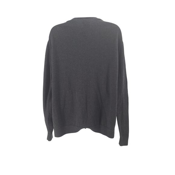 JWN mens sweater Charcoal  Italian Merino wool Size Large Fisherman quiet luxury - Picture 3 of 8